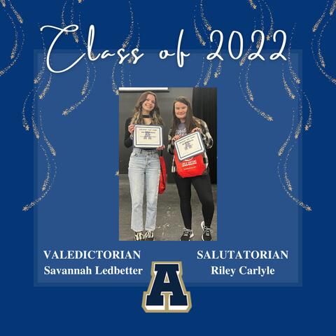 AHS Valedictorian and Salutatorian 2022