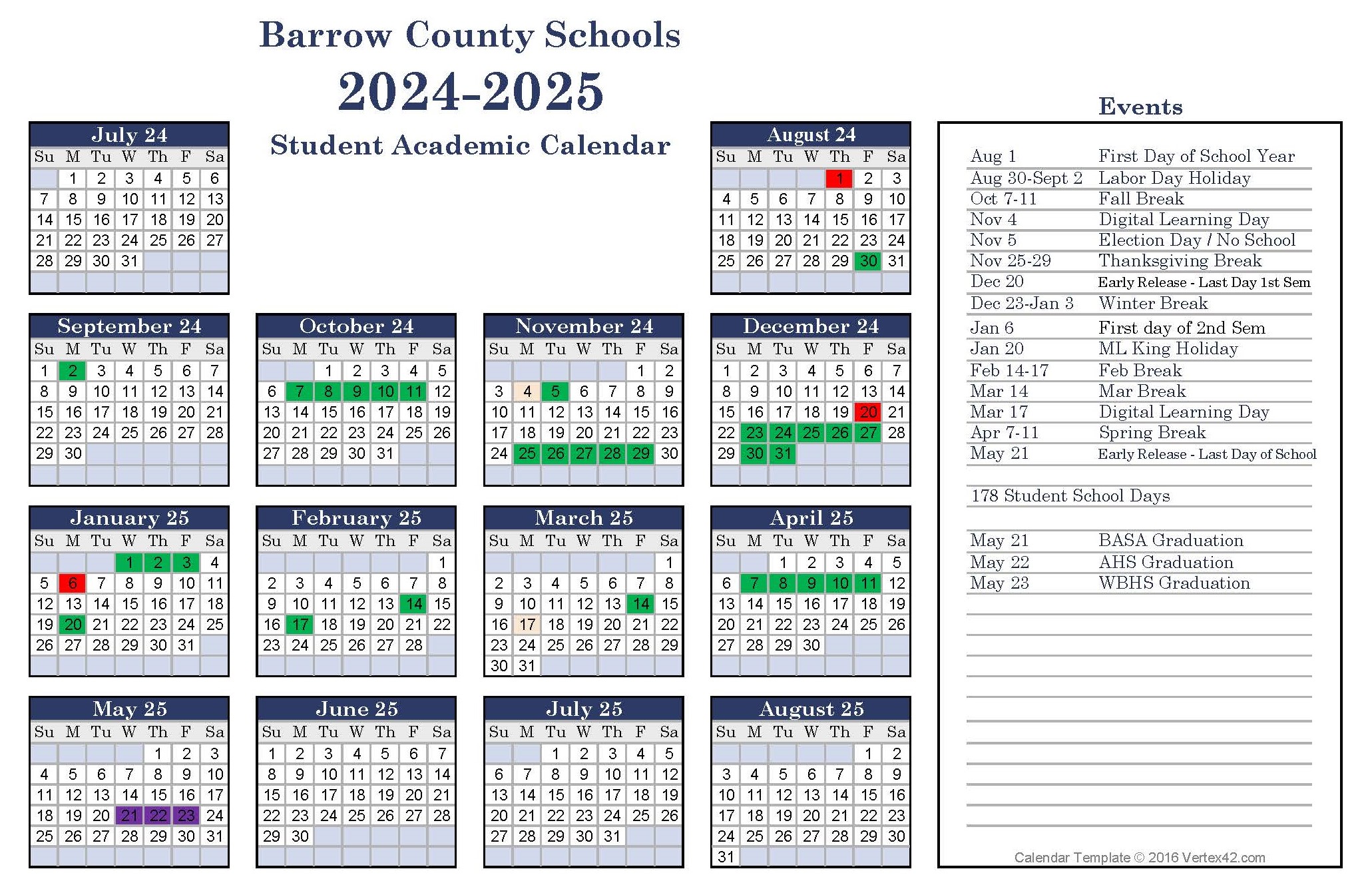 24-25 Student Calendar