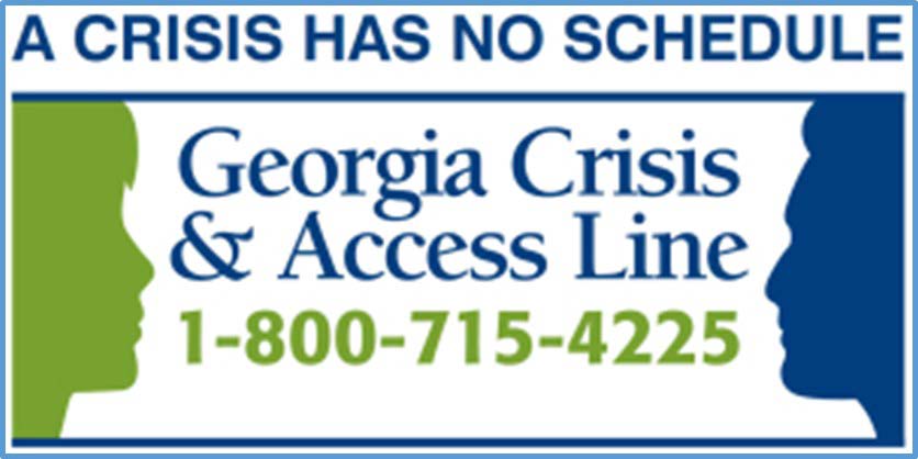 Georgia Crisis and Access Line - 1-800-715-4225