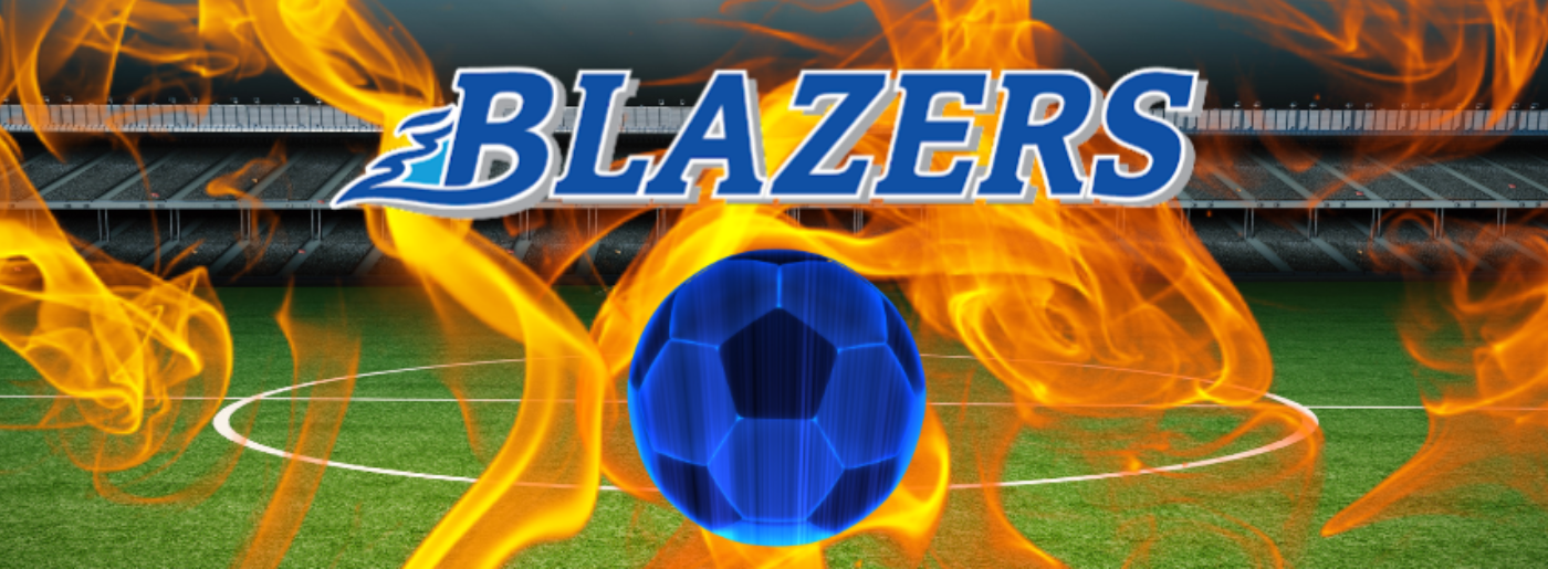 basa blazer name with soccer ball and flames