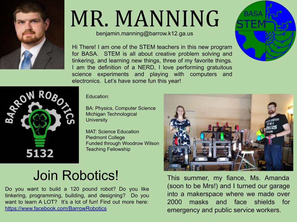 Meet STEM Teacher, Mr. Manning