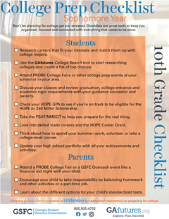 10th Grade College Prep Checklist