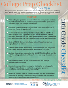 11th Grade College Prep Checklist