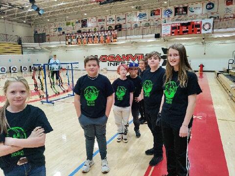 Students at archery tournament