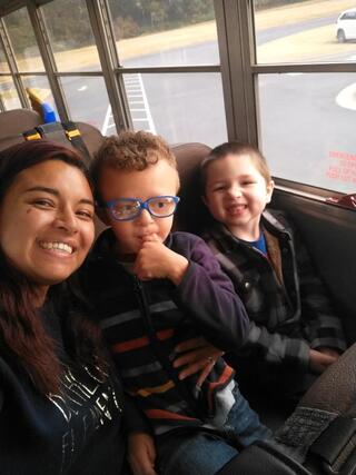 students on the bus