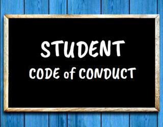 Student Code of Conduct Message on graphical Chalkboard