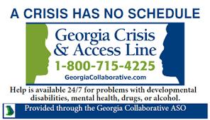 Georgia Crisis and Access Line Phone Number 1-800-715-4225