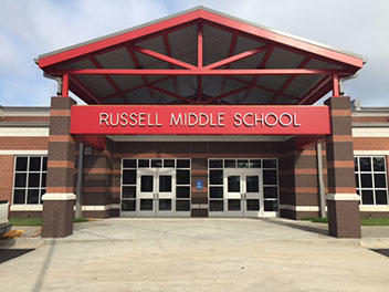 Russell Middle School front of building
