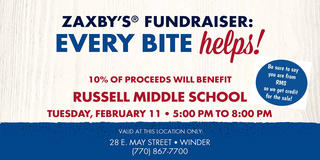 Join us on Feb. 11th at Zaxby's for RMS Spirit Night