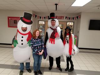 RMS Staff and Students dress as snowmen