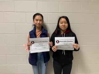 Natalee X. and Grace Y. earn an Honorable Mention at the Science Fair