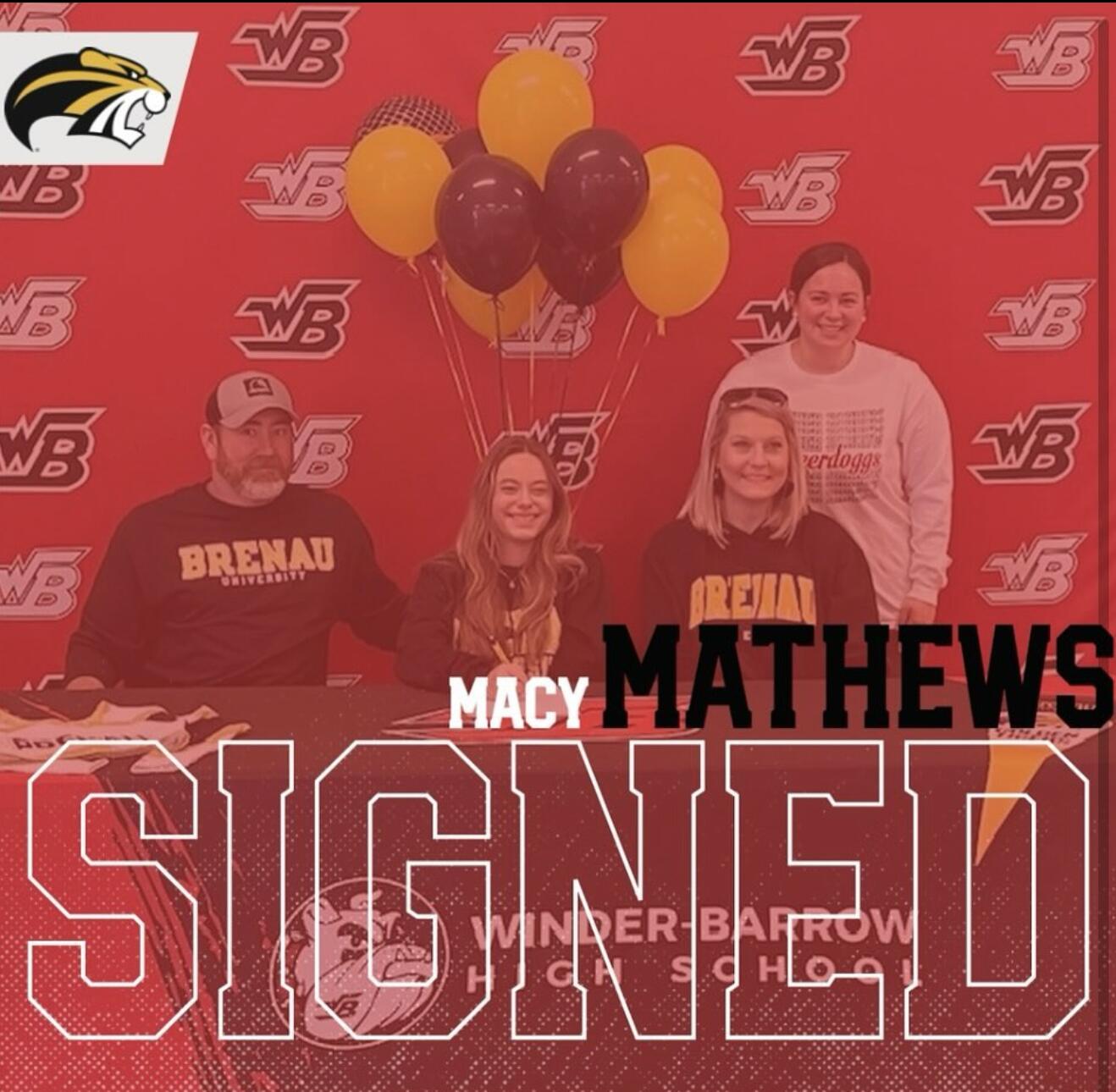 Macy Mathews signing