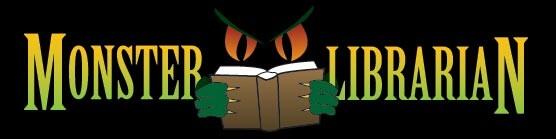 Monster Librarian Website Banner with a monster reading a book