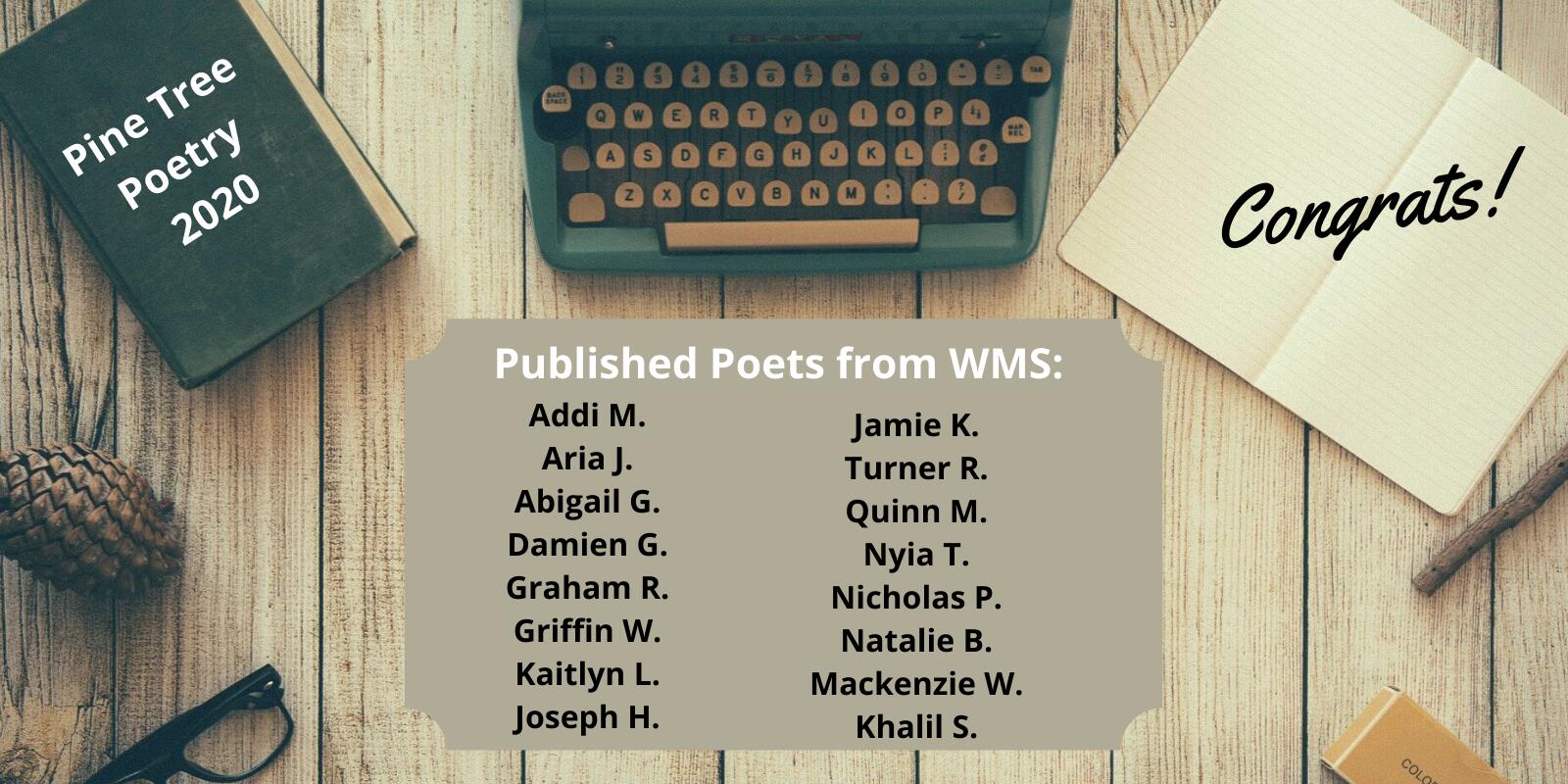 Published Poets from Westside Middle School
